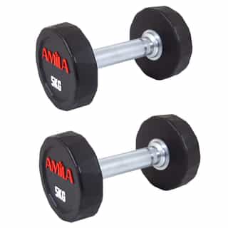 дъмбели amila polygonal pu 5кг