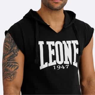 suichyr leone hoody sleeveless black-white 2 суичър leone hoody sleeveless black-white 2