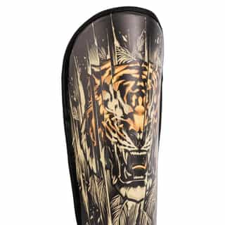 detski protektori za kraka venum tiger kids black neon orange 2 детски протектори за крака venum tiger kids black/neon orange 2