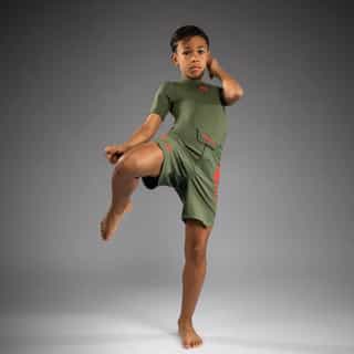 detski shorti venum light army green orange 3 детски шорти venum light army green/orange 2