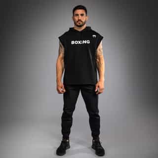 suichyr boxing vt sleeveless hoodie – black white 3 суичър venum boxing vt sleeveless hoodie - black/white 3