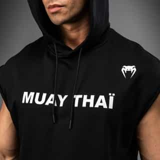 suichyr venum muay thai vt sleeveless hoodie – black white 3 суичър venum muay thai vt sleeveless hoodie – black/white 3