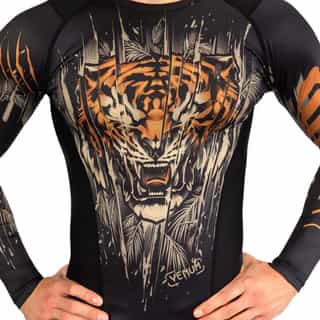 rashgard venum tiger long sleeve black neon orange 3 рашгард venum tiger long sleeve black/neon orange 2