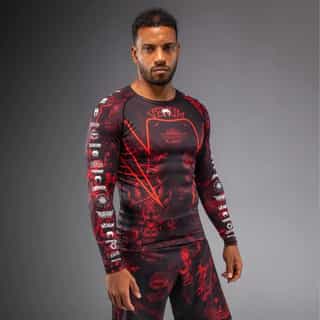 Рашгард Venum 20th Anniversary Long Sleeve Rashguard – Black Red 1 рашгард venum 20th anniversary long sleeve rashguard - black/red 1
