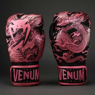 Боксови Ръкавици Venum Dragon’s Flight Boxing Gloves Black Metallic Pink Боксови Ръкавици Venum Dragon's Flight Boxing Gloves Black Metallic Pink