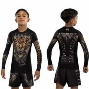 detski rashgard venum tiger kids long sleeve rashguard – black neon orange детски рашгард venum tiger kids long sleeve rashguard - black/neon orange