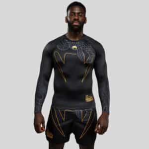 rashgard venum serpenti long sleeve rashguard – black silver gold рашгард venum serpenti long sleeve rashguard - black/silver/gold