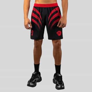 shorti venum x mike tyson tiger training shorts – deep black intense red шорти venum x mike tyson tiger training shorts - deep black/intense red