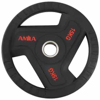 olimpiiski gumiran disk amila tpu 15kg – 2br leaderfitness олимпийски гумиран диск amila tpu 15кг - 2бр leaderfitness