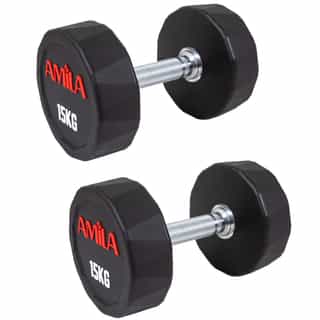 dymbeli amila polygonal pu 15kg дъмбели amila polygonal pu 15кг