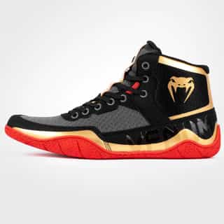 obuvki za borba venum elite wrestling shoes black gold red 2 обувки за борба venum elite wrestling shoes black/gold/red 2