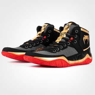 obuvki za borba venum elite wrestling shoes black gold red обувки за борба venum elite wrestling shoes black/gold/red