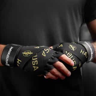 bintove za boks hayabusa deluxe black gold 3 бинтове за бокс hayabusa deluxe black/gold3