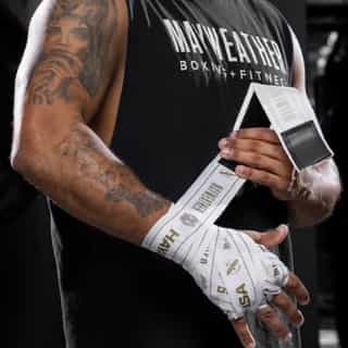 bintove za boks mayweather white gold 3 бинтове за бокс mayweather white/gold 1
