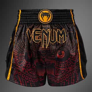 Муай Тай Шорти Venum Quetzal Fury Muay Thai shorts – Black Fury Red tangerine Муай Тай Шорти Venum Quetzal Fury Muay Thai shorts - Black Fury Red tangerine