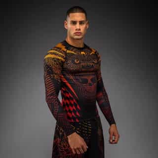 Рашгард Venum Quetzal Fury Long Sleeve Rashguard – Black Fury Red Tangerine 3 Рашгард Venum Quetzal Fury Long Sleeve Rashguard - Black Fury Red Tangerine 3