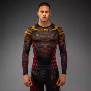 Рашгард Venum Quetzal Fury Long Sleeve Rashguard – Black Fury Red Tangerine Рашгард Venum Quetzal Fury Long Sleeve Rashguard - Black Fury Red Tangerine