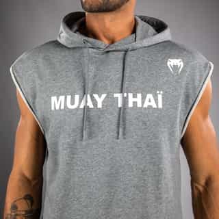 Суичър Venum VT Muay Thai Sleeveless Hoodie – Heather Grey 2 Суичър Venum VT Muay Thai Sleeveless Hoodie - Heather Grey 2