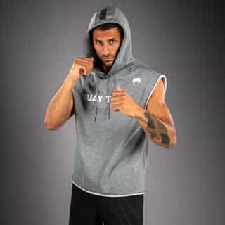 Суичър Venum VT Muay Thai Sleeveless Hoodie – Heather Grey 3 Суичър Venum VT Muay Thai Sleeveless Hoodie - Heather Grey 3