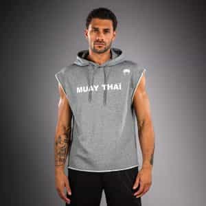 Суичър Venum VT Muay Thai Sleeveless Hoodie – Heather Grey Суичър Venum VT Muay Thai Sleeveless Hoodie - Heather Grey