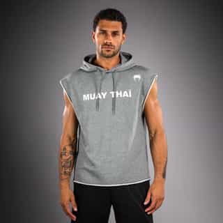 Суичър Venum VT Muay Thai Sleeveless Hoodie – Heather Grey Суичър Venum VT Muay Thai Sleeveless Hoodie - Heather Grey