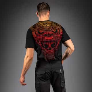 Тениска Venum Quetzal Fury T-Shirt – Black Fury Red Tangerine 3 Тениска Venum Quetzal Fury T-Shirt - Black/Fury Red/ Tangerine 3