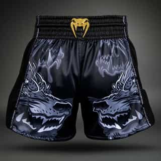 муай тай шорти venum wolf atak muay thai shorts – black grey 2 муай тай шорти venum wolf atak muay thai shorts - black grey 2