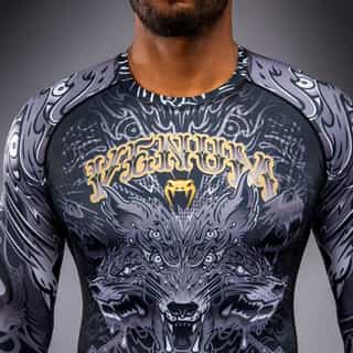 рашгард venum wolf atak long sleeve rashguard – black grey 3 рашгард venum wolf atak long sleeve rashguard - black grey 3