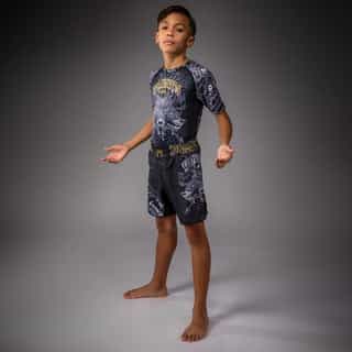 детски шорти venum wolf atak kids fightshorts – black grey детски шорти venum wolf atak kids fightshorts - black/grey 2