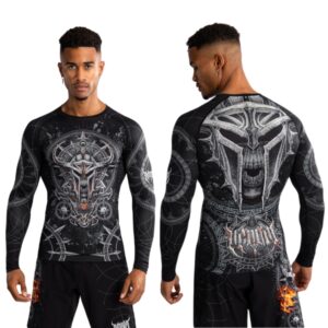 рашгард venum gladiator 5.0 men's long sleeve rashguard - black/silver