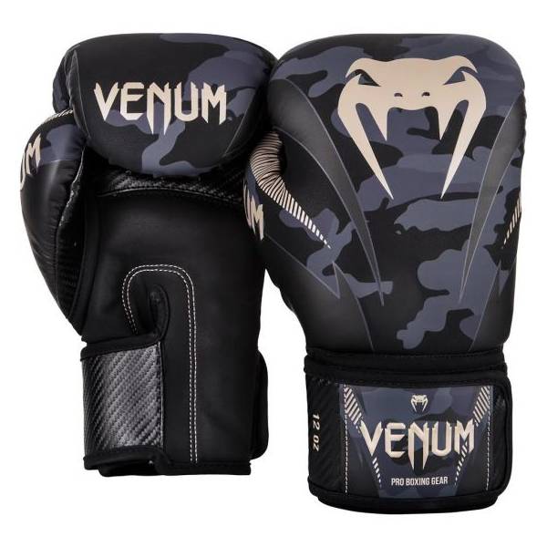 боксови ръкавици venum impact dark camo/sand 1