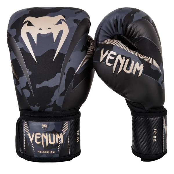 боксови ръкавици venum impact dark camo/sand