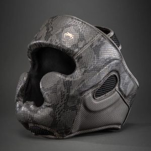 Каска за бокс Venum Impact Evo Scales Headgear Dark Grey