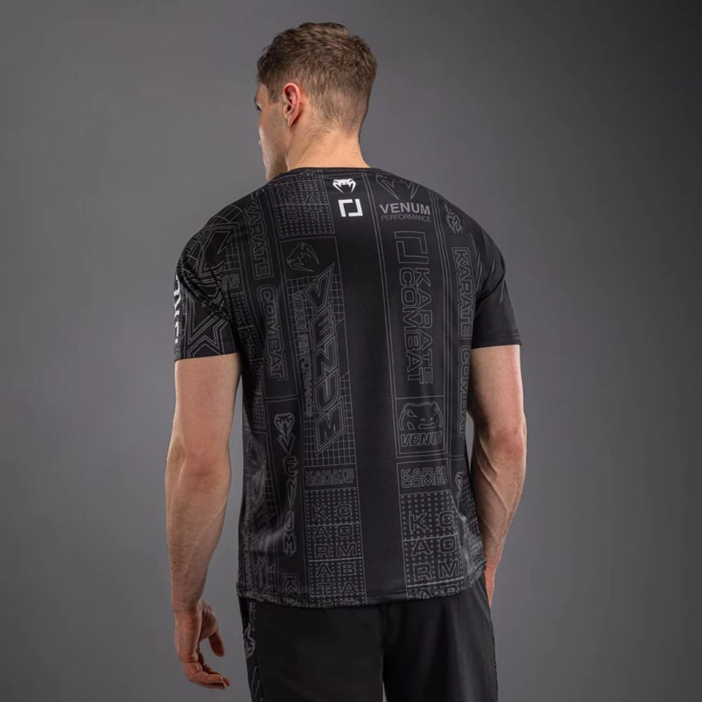 Тениска Karate Combat by Venum Dry-Tech T-Shirt – Black/Grey – изглед отзад