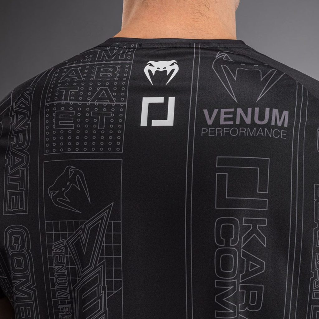 Тениска Karate Combat by Venum Dry-Tech T-Shirt – Black/Grey – детайл