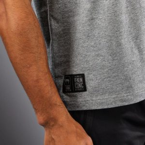 Тениска Venum Fight Icon Cotton T-Shirt – Light Heather Grey – заден изглед
