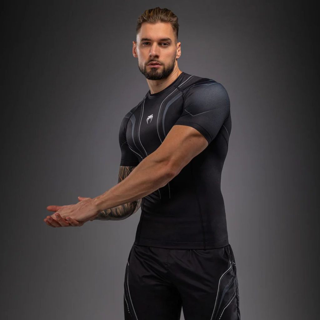 Рашгард Venum Streamline Short Sleeve Rashguard Black/White – изглед отзад