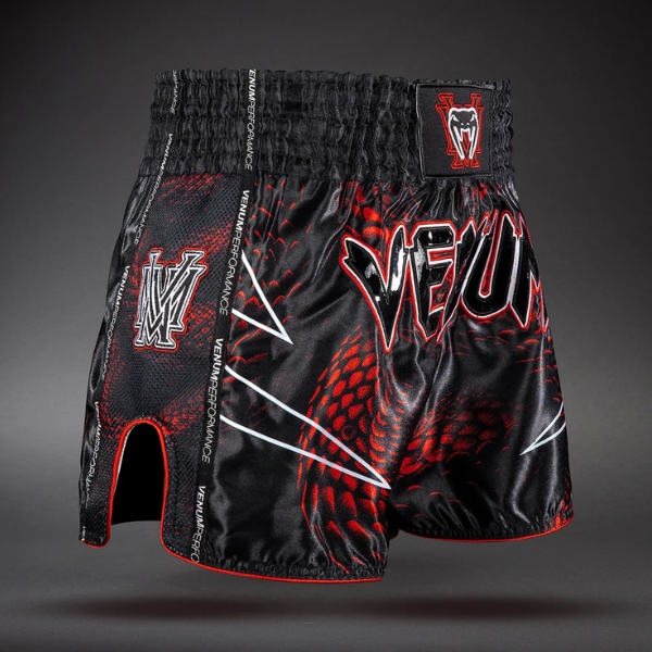 муай тай шорти venum matupa muay thai shorts - black/red/silver 2