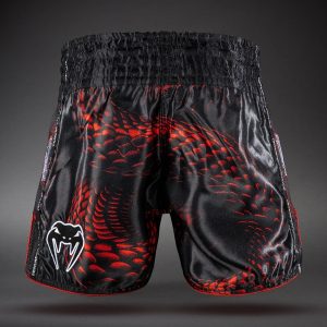муай тай шорти venum matupa muay thai shorts - black/red/silver 1