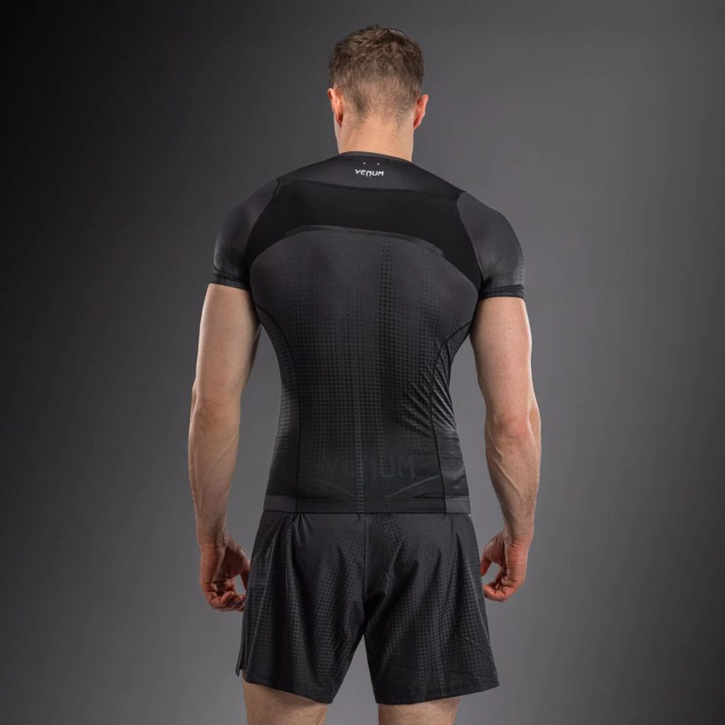 Рашгард Venum Stealth Short Sleeve Rashguard Black/White - гръб