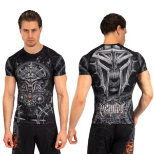 рашгард venum gladiator 5.0 men's short sleeve rashguard - black/silver