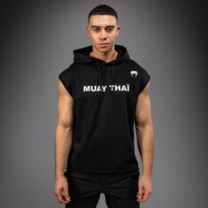 суичър venum muay thai vt sleeveless hoodie – black/white