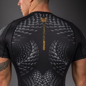 рашгард venum matupa short sleeve rashguard - black/grey/gold 2