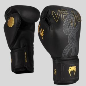 боксови ръкавици venum serpenti black/silver/gold