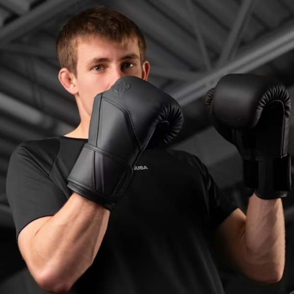 боксови ръкавици hayabusa e1 leather black 2