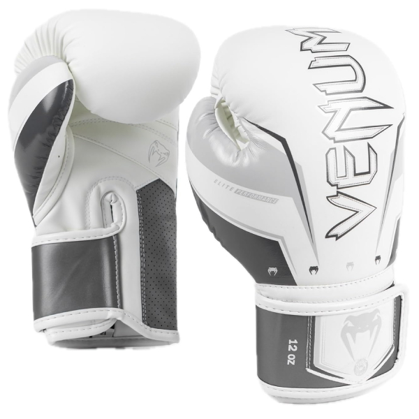 боксови ръкавици venum elite evo grey/white