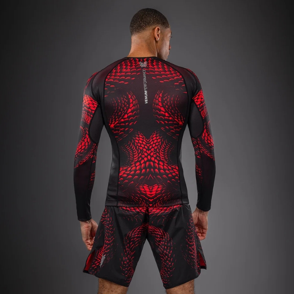 рашгард venum matupa long sleeve rashguard - black/red/silver 1