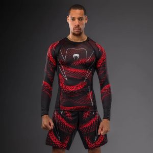 рашгард venum matupa long sleeve rashguard - black/red/silver