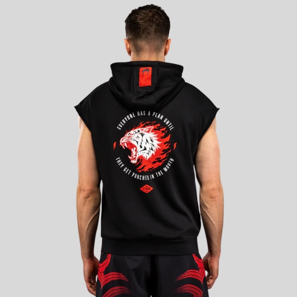 суичър venum x mike tyson tiger sleeveless hoodie - deep blackintense red 1
