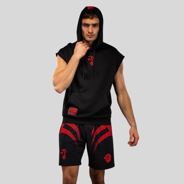 суичър venum x mike tyson tiger sleeveless hoodie - deep blackintense red 3